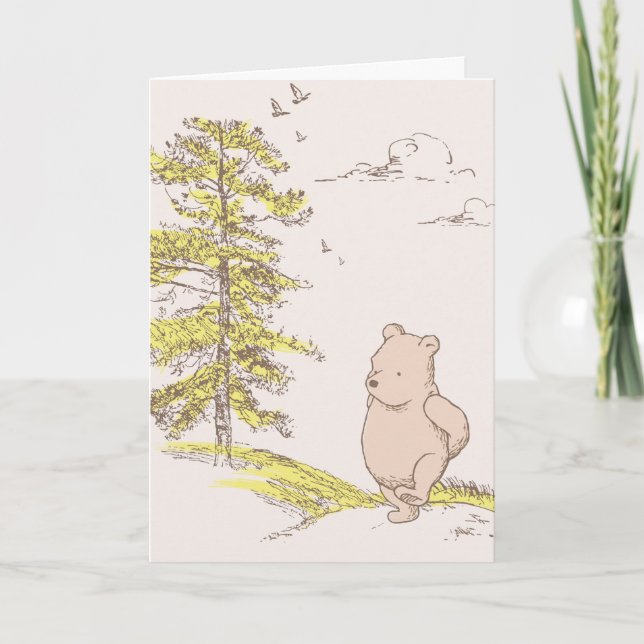 Classic Pooh Walking in the Woods Card (Front)