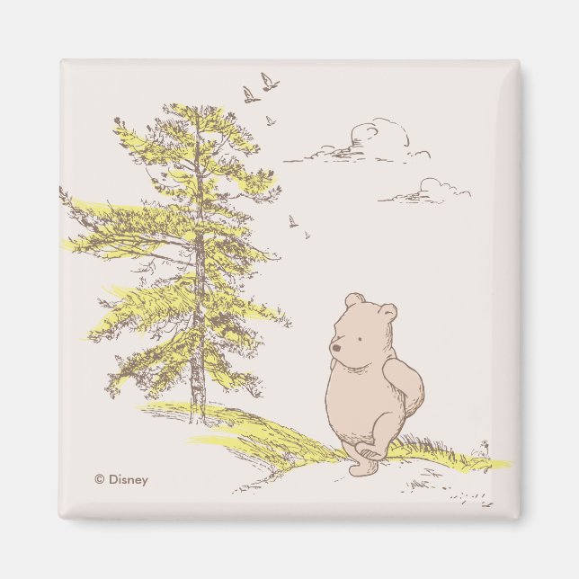 Classic Pooh Walking in the Woods Magnet (Front)