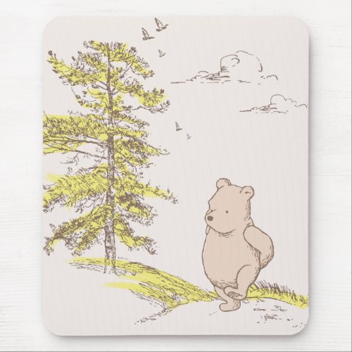 Classic Pooh Walking in the Woods Mouse Pad