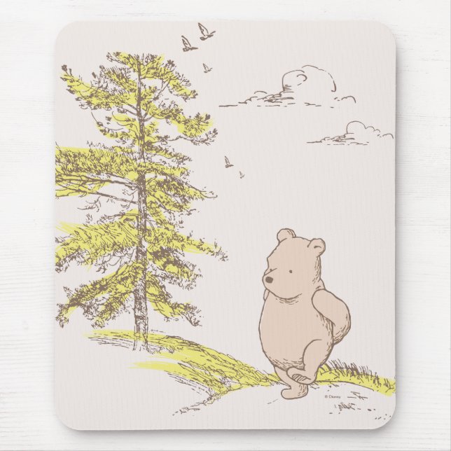 Classic Pooh Walking in the Woods Mouse Pad (Front)