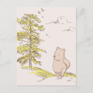 Classic Pooh Walking in the Woods Postcard