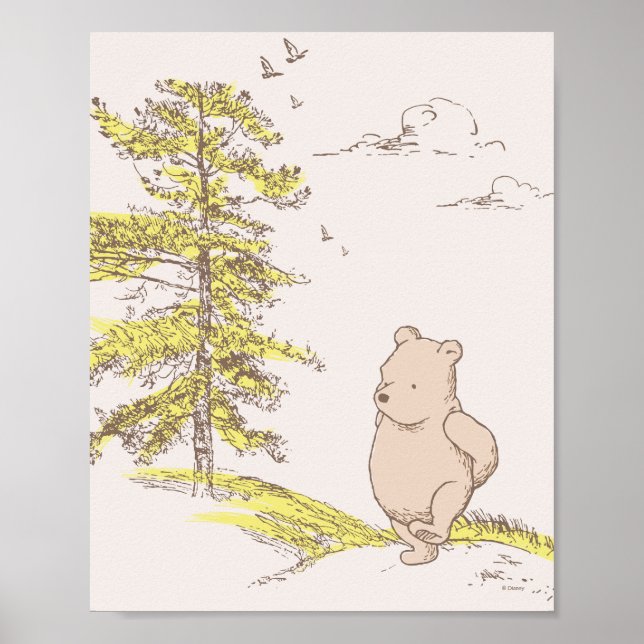 Classic Pooh Walking in the Woods Poster (Front)