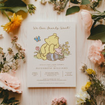 Classic Pooh We Can Bearly Wait Baby Shower Invitation