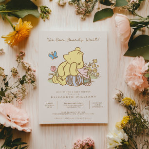 Classic Pooh   We Can Bearly Wait Baby Shower Invitation