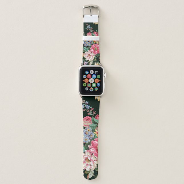 Classic Popular Flower Seamless pattern background Apple Watch Band (Front)