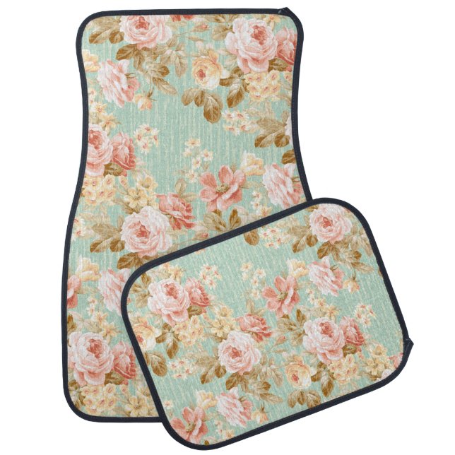 Classic Popular Flower Seamless pattern background Car Floor Mat (Set)
