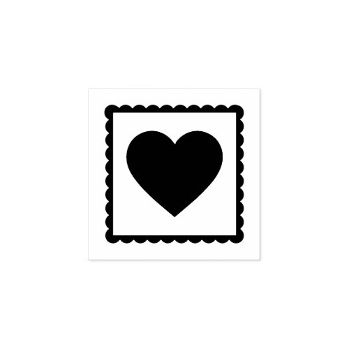 Classic Postage Style Valentine Heart Rubber Stamp