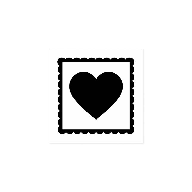 Classic Postage Style Valentine Heart Rubber Stamp (Imprint)
