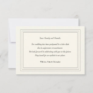 Classic Postponement Announcement Card