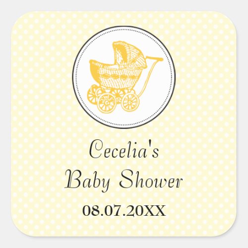 Classic Pram Baby Shower Sticker