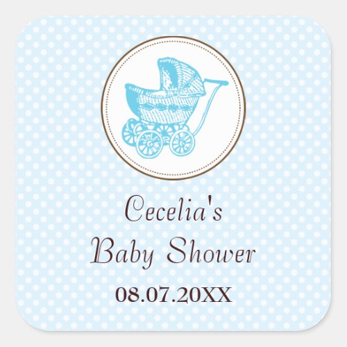 Classic Pram Baby Shower Sticker