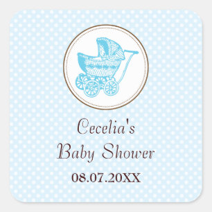 Classic Pram Baby Shower Sticker