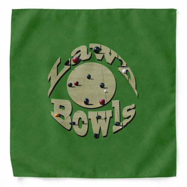 Classic Precision: Circular Lawn Bowls Logo Design Bandana (Front)