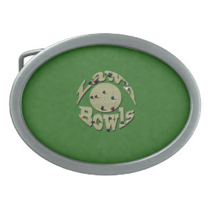 Classic Precision: Circular Lawn Bowls Logo Design Belt Buckle