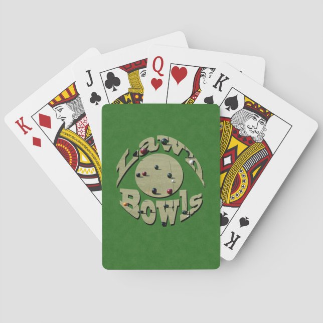 Classic Precision: Circular Lawn Bowls Logo Design Poker Cards (Back)