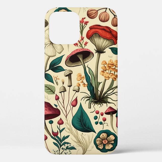Classic Premium Mushroom and Flower Design Case-Mate iPhone Case (Back)