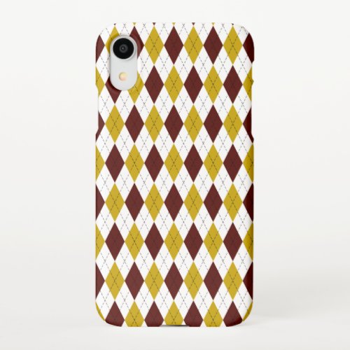 Classic Preppy Argyle in Garnet and Gold iPhone XR Case