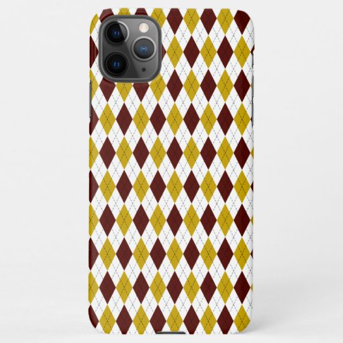 Classic Preppy Argyle in Garnet and Gold iPhone 11Pro Max Case