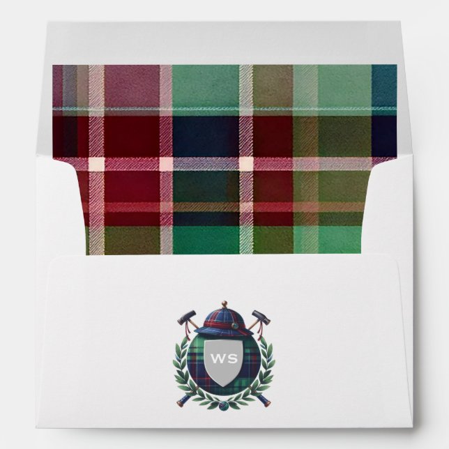 Classic Preppy Charm Baby Shower Monogram Envelope (Back (Bottom))