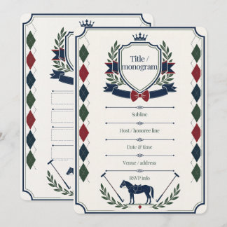 Classic Preppy Monogram Baby Shower Invitation