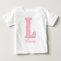 Classic Preppy Pink Chevron Letter L Monogram