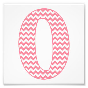 Classic Preppy Pink Chevron Letter O Monogram Photo Print