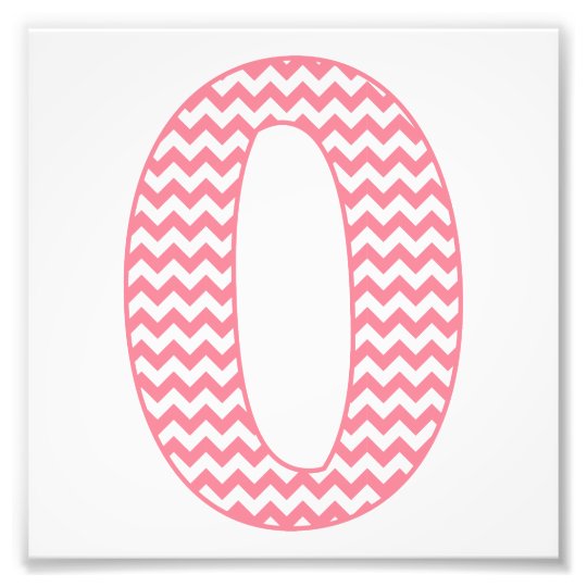 Classic Preppy Pink Chevron Letter O Monogram Photo Print | Zazzle.com