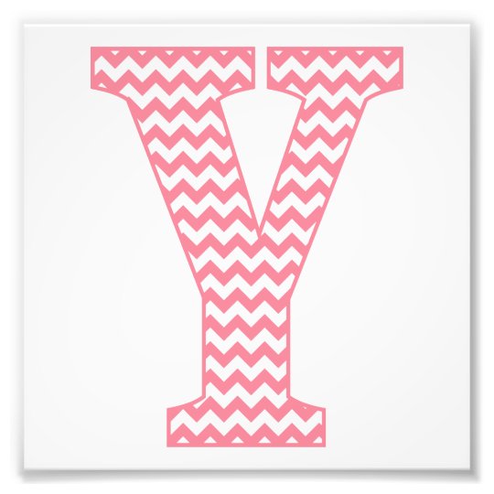 Clic Preppy Pink Chevron Letter Y Monogram Photo Print Zazzle