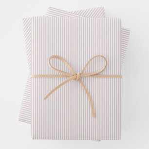 Classic preppy seersucker effect pink stripe wrapping paper sheets