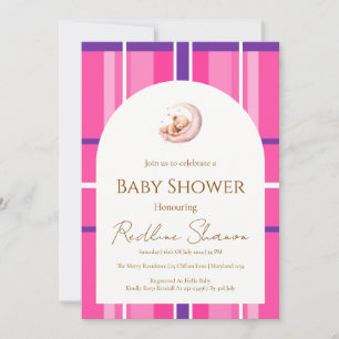 Classic Preppy Teddy Bear Baby Shower Invitation