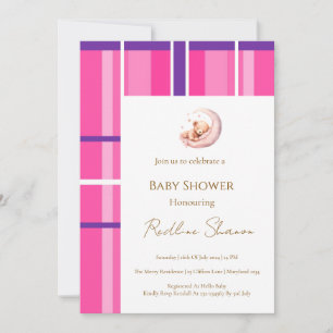 Classic Preppy Teddy Bear Baby Shower Invitation