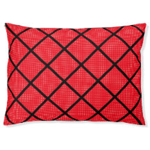 CLASSIC PRETTY VIBRANT RED HEART GRID PET BED