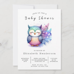 Classic Printable Owl Baby Shower Invitation