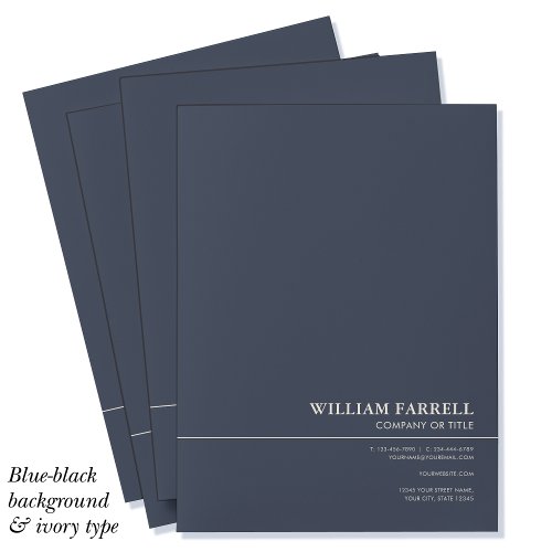 Classic Professional Blue_Black Ivory Pocket Folder