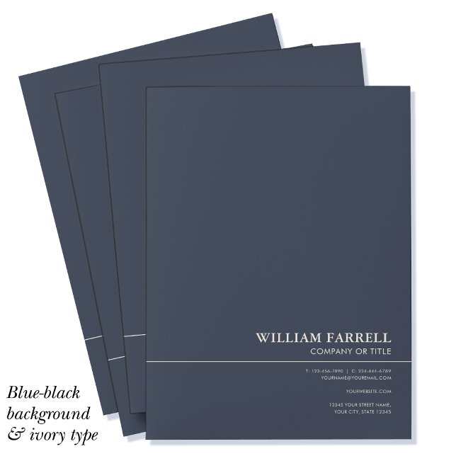 Classic Professional Blue-Black Ivory Pocket Folder (Creator Uploaded)