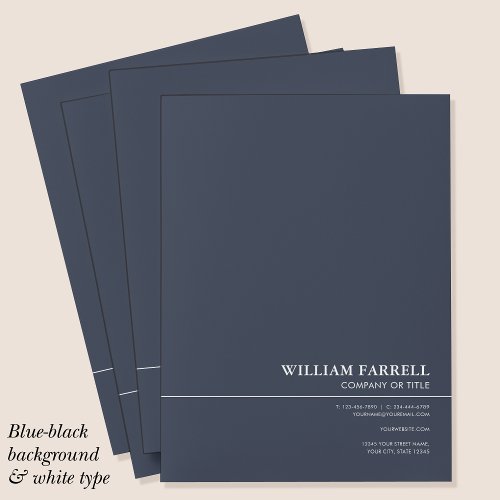 Classic Professional Blue_Black White Pocket Folder