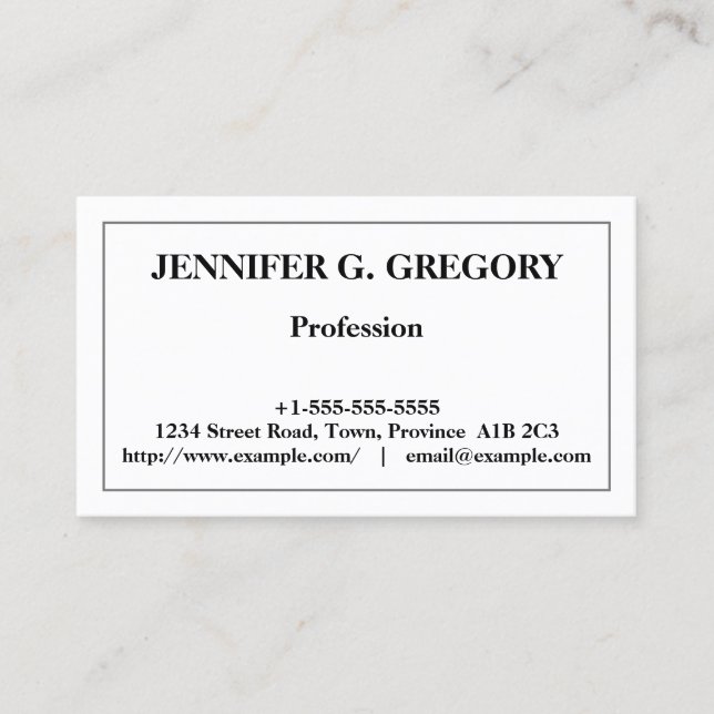 Classic Professional Business Card (Front)