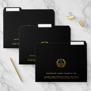 Classic Professional Customizable Black&gold File Folder