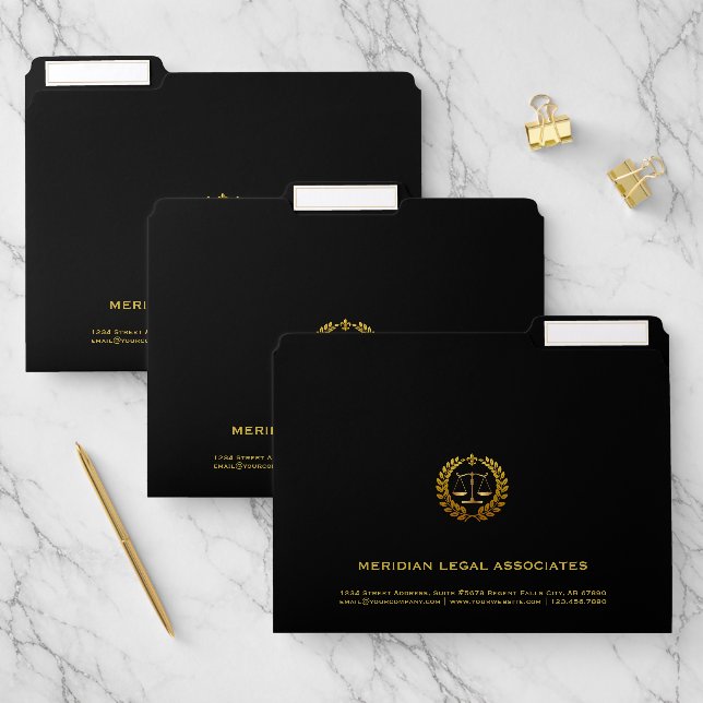Classic Professional Customizable Black&gold File  Folder (Set)