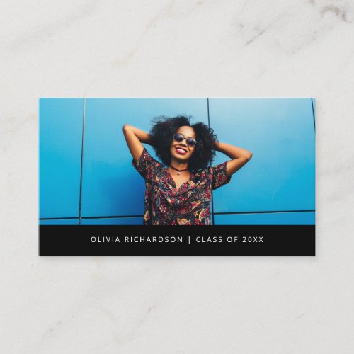 Classic Professional Graduation Photo and Name Calling Card