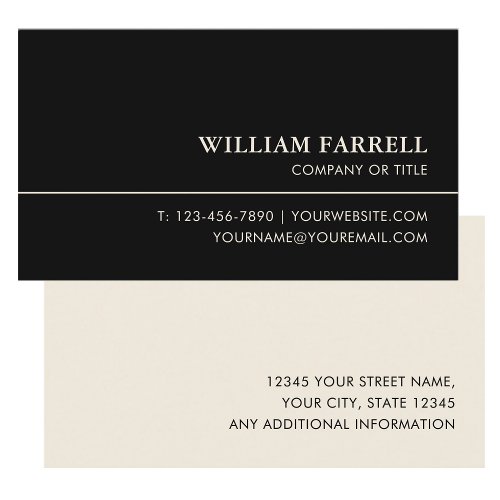 Classic Professional Luxury Black Ivory Business Card
