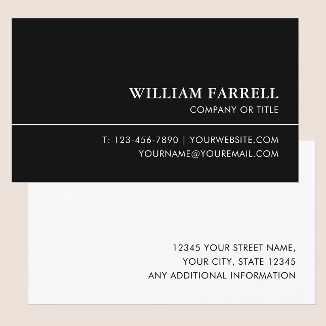 Classic Professional Luxury Black White Business Card (Creator Uploaded)