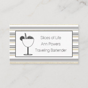 Classic Professional Minimalist Bartender Business Card