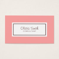 Classic Professional Social Media Pastel Pink Business Card