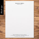 Classic Professional Traditional Black Letterhead<br><div class="desc">Create a professional look with this classic business letterhead. Its simple design blends traditional and modern typefaces for a sophisticated, minimalist aesthetic. Personalize the template with your name, and company or title. This sleek design is perfect for many different professions, including Corporate & Executive Roles, Business Consultants, Entrepreneurs, Small Business...</div>