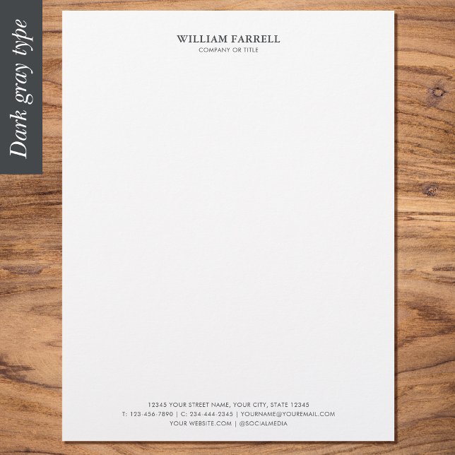 Classic Professional Traditional Dark Gray Letterhead (Creator Uploaded)