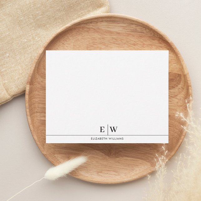 Classic Professional Two Initial Monogram Note Card (Creator Uploaded)