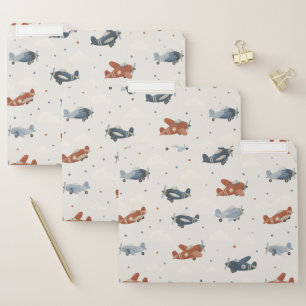 Classic Propeller Airplane File Folder