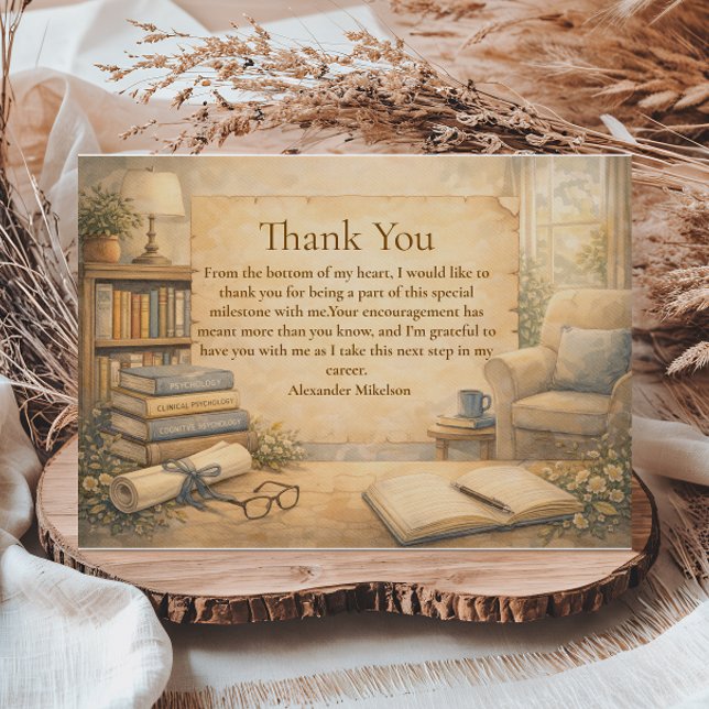Classic Psychology Graduation Thank You Card (Creator Uploaded)
