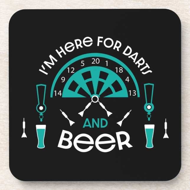 Classic Pub Darts Beverage Coaster (Front)